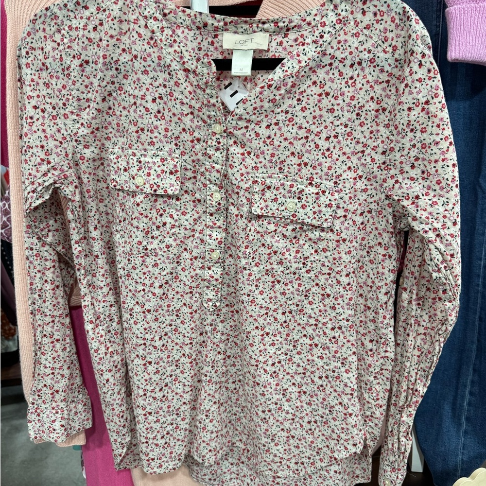 LOFT Multicolor Floral Blouse